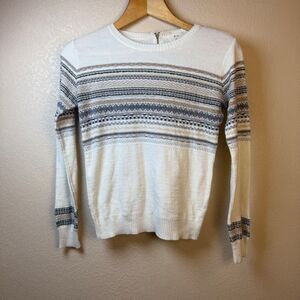 Anthropologie Pins & Needles Womens XS Fair Isle Sweater Boho Cottagecore